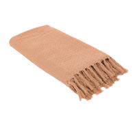 Jeté de canapé à franges gaufré 120x150 cm collection LAURY orange ocre