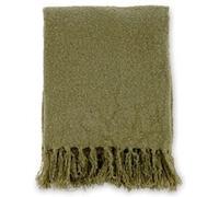 Jeté de canapé en polyester avec pampilles Stanly 170 x 130 cm Vert Vert G