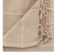 Jeté de lit ""Anjali"" en coton beige 160x220cm - Atmosphera Créateur d'intérieur