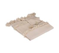 Jeté de Lit Beige Motif Tuftés et Pompons sur Les cotés 130 x 180 cm - Atmosphera