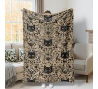 Jeté de lit en forme de chat gothique vintage tourbillon de papillon de nuit noir couverture pelucheuse compacte décorative esthétique pour canapé, lit, dortoir, chaise, voiture inclinable, 101,6 x
