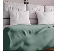 Soleil d'Ocre Couvre-lit / Jeté de canapé Adèle Coton 70% Polyester 30% Vert 180x220 cm