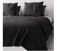 Jeté de lit - Soleil d'Ocre - Adèle - 240x220 cm - Anthracite - Fines rayures ton sur ton