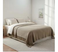 Jeté de lit ou canapé 220x240 cm GOA beige par Soleil d'ocre