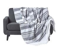 Jeté de lit ou de canapé à rayures Morocco Monochrome 225 x 255 cm