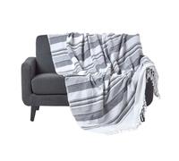 Jeté de lit ou de canapé à rayures Morocco Monochrome 255 x 360 cm