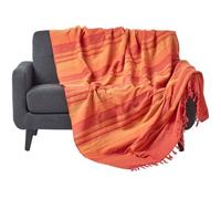 Jeté de lit ou de canapé à rayures Morocco Orange 150 x 200 cm