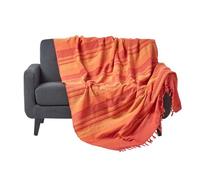 Jeté de lit ou de canapé à rayures Morocco Orange 255 x 360 cm