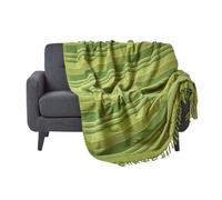 Jeté de lit ou de canapé à rayures Morocco Vert 150 x 200 cm