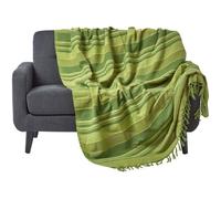 Jeté de lit ou de canapé à rayures Morocco Vert 225 x 255 cm