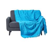 Jeté de lit ou de canapé Turquoise Nirvana en coton, 150 x 200 cm
