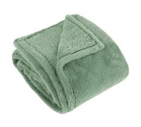 Jeté en fausse fourrure Furn Kallu - Jeté décoratif doux et moelleux avec bordure Oxford (vert forêt - 150 x 200 cm)