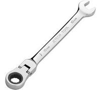 Jetech Clé à engrenage à tête flexible 10mm, Clé à cliquet flexible de qualité industrielle en acier allié Cr-V forgé et traité thermiquement, clé combinée à cliquet à tête flexible 12 points entièrem