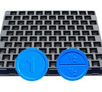 Jetons de festival 29 mm CombiCraft bleu 1000 pièces avec casier de rangement