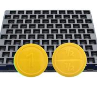 Jetons de festival 29 mm CombiCraft jaune 1000 pièces avec casier de rangement