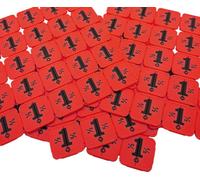 Jetons événementiels séparables CombiCraft en plastique recyclé rouge – 10 000 jetons séparables