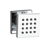 Jets de douche carrés en laiton à fixation murale pour spa massant 5,1 x 5,1 cm en laiton massif avec pivot réglable plaqué chrome (NPT1/2)