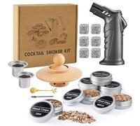 Jettory Set de Cocktail Smoker - Fumoir à Whisky avec 6 Bois Aromatiques, Torche et 4 Pierres en Granit - Kit d’Affumication pour Cocktails et Spiritueux - Sans Butane (vendu séparément) (2)