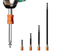 Jeu 4 Pièces Rallonge Mandrin Changement Rapide | Tige Extension 1/4 Pouce Magnétique Support Embout Tournevis Hexagonal Adaptateur Porte-Outil Fixation Universelle Bricolage Boîte Kit