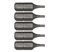 Jeu 5 Embouts de Vissage 6 PANS 2 mm - Court 25 mm - Entrainement 6 PANS 1/4 pour Visseuse ou Tournevis porte-embout