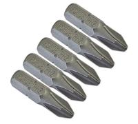 Jeu 5 Embouts de Vissage Cruciforme PH2 - Court 25 mm - Entrainement 6 PANS 1/4 pour Visseuse ou Tournevis porte-embout