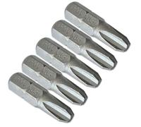 Jeu 5 Embouts de Vissage Cruciforme PH3 - Court 25 mm - Entrainement 6 PANS 1/4 pour Visseuse ou Tournevis porte-embout