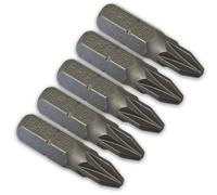Jeu 5 Embouts de Vissage Cruciforme PZ2 - Court 25 mm - Entrainement 6 PANS 1/4 pour Visseuse ou Tournevis porte-embout