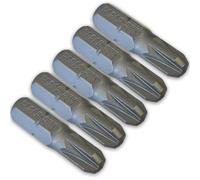 Jeu 5 Embouts de Vissage Cruciforme PZ3 - Court 25 mm - Entrainement 6 PANS 1/4 pour Visseuse ou Tournevis porte-embout
