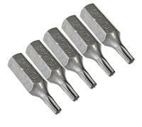 Jeu 5 Embouts de Vissage Torx T10 - Court 25 mm - Entrainement 6 PANS 1/4 pour Visseuse ou Tournevis porte-embout