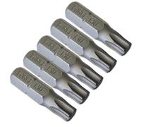 Jeu 5 Embouts de Vissage Torx T30 - Court 25 mm - Entrainement 6 PANS 1/4 pour Visseuse ou Tournevis porte-embout