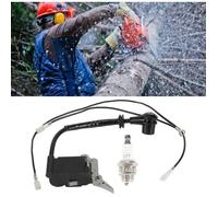 Jeu Bougies et Bobine Allumage Haute Performance pour Tronçonneuse Timberpro Lawnflite 25CC Moteur 2 Temps Pièces Rechange