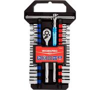Jeu Cliquet Douilles Workpro 3/8" 24p Polyvalence Métrique-sae - Workpro