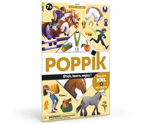Jeu créatif Poppik Poster pédagogique 100 x 70 cm et 48 stickers chevaux