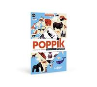 Poppik Kit d'autocollants Découverte Animaux du Monde à partir de 5 ans Kit Poster éducatif amusant pour enfants