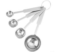 Jeu Cuillères Dosage Acier Inoxydable Lavable | Acier inoxydable , échelles gravées précises, set de 4 tailles, finition lisse, anneau de suspension