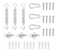 Jeu d'Accessoires de Voile d'Ombrage 9 pcs Acier Inoxydable Fixation vidaXL