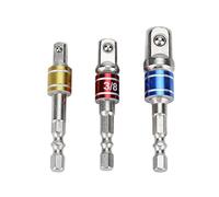 Jeu d'Adaptateur de Douille d'Extension pour Tournevis, Pilote Extension Socket Adapter Set 1/4 "3/8" 1/2 ", Tige Hexagonale Bits Outils de Tournevis de e Carré, 3Pcs