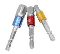 Jeu d'adaptateurs de douilles en acier au chrome vanadium 1/4 3/8 1/2 pouces tige hexagonale vers adaptateur de barre d'extension carrée conception à double fente en R perles