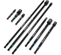 Jeu d'adaptateurs pour clés à douille, 9 pièces, 1/4", 3/8", 1/2", 3", 6", 12", en acier chrome-vanadium