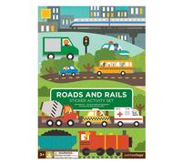 Jeu D'autocollants Réutilisables Enfant Routes Et Rails Multicolore TU