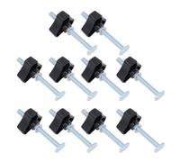 Jeu de 10 boutons moletés M8, kit de boutons de boulons de rail à fente M8 × 100 T Vis papillon, vis à tête étoilée, écrous à oreilles, moletés Pour machines et applications