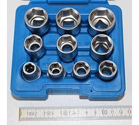 Jeu de 10 clés à douille douces avec entraînement 12,5 mm Largeur de clé 3/8 à 15/16. Embout à emboîter, douilles idéal pour les voitures et les motos.