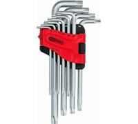Jeu de 10 clés mâles Torx percées longues -T 8 à T 50 - KS TOOLS - 151.4820