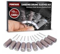 Jeu de 10 Meules en Oxyde D'Aluminium Compatible avec Dremel Outil Rotatif,1000 Grains Mèches de Ponçage avec Tige de 3mm pour Polissage Meulage Embout Sculpture Métaux Ébarbage