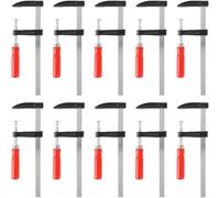 Jeu de 10 pinces à vis, portée de 200 mm, profondeur de serrage de 50 mm, acier trempé