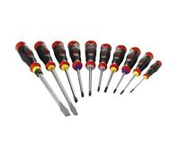 Jeu de 10 tournevis bi-matière Fente, Phillips® et Pozidriv® SAM OUTILLAGE