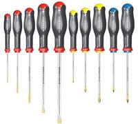 Jeu de 10 tournevis Protwist FACOM ATW.J10PB, Poignée ergonomique Soft Grip, Traitement thermique haute résistance