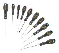 Jeu de 10 tournevis STANLEY FATMAX électricien + mécanicien - phillips + pozidriv + torx