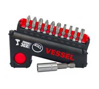 Jeu de 11 embouts de vissage IMPACT BALL avec porte embouts 1/4 PH/PZ/Torx 30mm avec magnétiseur VESSEL