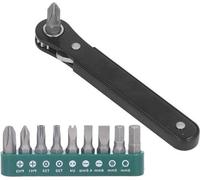 jeu de 11 mini-tournevis Fixation magnétique Mécanisme fin 16 dents Système à cliquet réversible 1/4 de pouce Pocket Miniature Outil EDC Convient pour les réparations.
